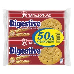 ΠΑΠΑΔΟΠΟΥΛΟΥ | Μπισκότα Digestive Ολικής Άλεσης 2x250gr 0.50Ε Φθην.