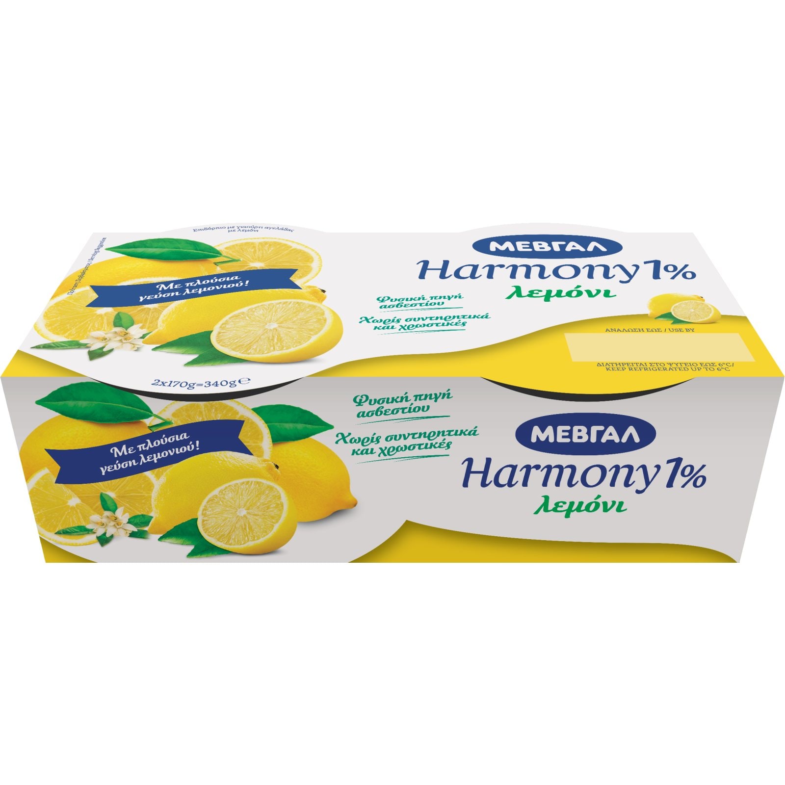 HARMONY Επιδόρπιο Γιαουρτιού Λεμόνι 1% 2x170g