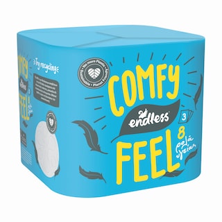 ENDLESS | Toilet Paper Comfy Feel 3 Ply 8 Rolls 830g
