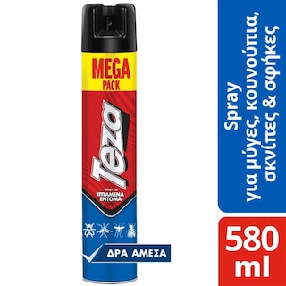 TEZA | Εντομοκτόνο Spray Ιπτάμενα Έντομα 580ml