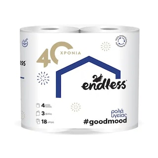 ENDLESS | Χαρτί Υγείας Good Mood 3 Φύλλα 4 Ρολά 340g