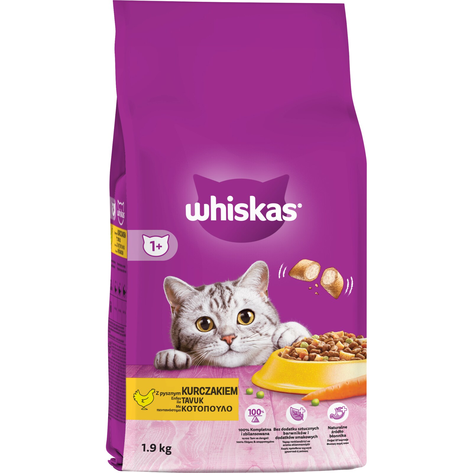 WHISKAS Γατοτροφή Κροκέτες Κοτόπουλο 1.9Kg