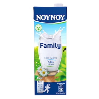 ΝΟΥΝΟΥ | FAMILY | Αγελαδινό Γάλα Υψηλής Θερμικής Επεξεργασίας Πλήρες 1,5lt
