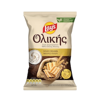 LAYS | ΟΛΙΚΗΣ | Τσιπς Ολικής Άλεσης Sour Cream & Μαύρο Πιπέρι 95g