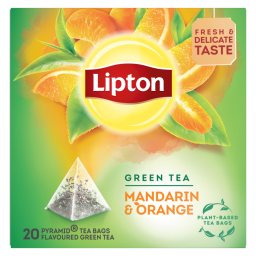 LIPTON | ΤΣΑΪ ΠΡΑΣΙΝΟ ΜΑΝΤΑΡΙΝΙ ΠΟΡΤΟΚΑΛΙ ΠΥΡΑΜΙΔΑ 20 ΦΑΚΕΛΑ X 1,8 GR