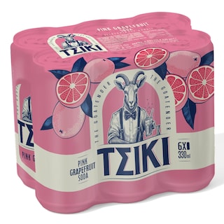 TSIKI | Pink Grapefruit Soda Κουτί 6x330ml