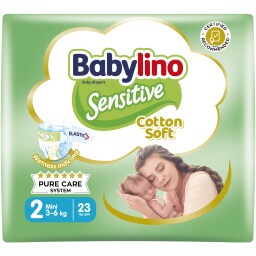 BABYLINO | Πάνες Μωρού Sensitive Cotton Soft Νο2 23 Τεμάχια