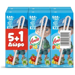 AMITA | FUN | Φυσικός Χυμός 4 Φρούτα 250ml 5+1 Δώρο