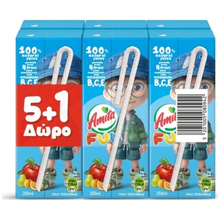 AMITA | FUN | Φυσικός Χυμός 4 Φρούτα 250ml 5+1 Δώρο
