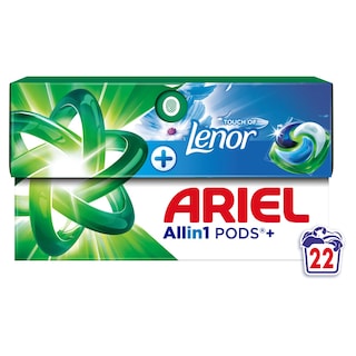 ARIEL | Kάψουλες Πλυντηρίου Ρούχων Allin1 Pods Touch of Lenor 22 Τεμάχια