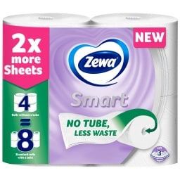 ZEWA | Χαρτί Υγείας Smart 3 Φύλλα 4 Ρολά 624g