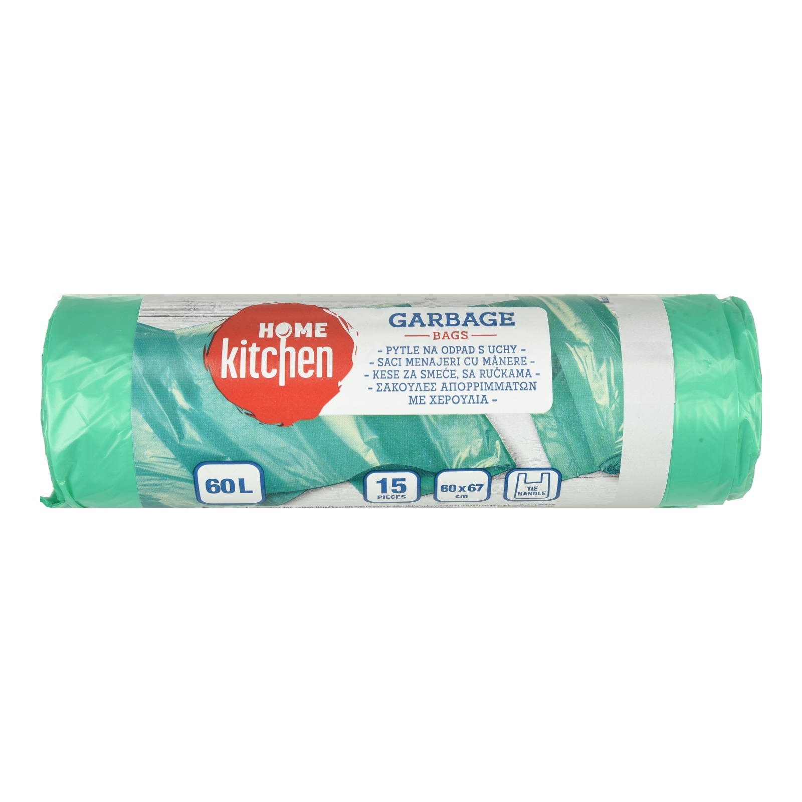 HOME KITCHEN Σακούλες Απορριμμάτων με Χερούλια 60lt 15 Τεμάχια