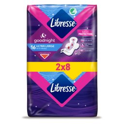 LIBRESSE | Σερβιέτες Goodnight Ultra+ Large με Φτερά 16 Τεμάχια