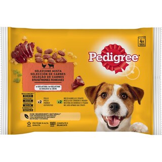 PEDIGREE | Υγρή Τροφή Σκύλων Ζελέ Κοτόπουλο & Αρνάκι 4 X 100gr