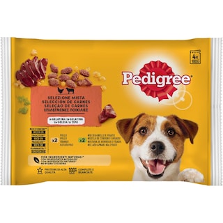 PEDIGREE | Υγρή Τροφή Σκύλων Ζελέ Κοτόπουλο & Αρνάκι 4 X 100gr