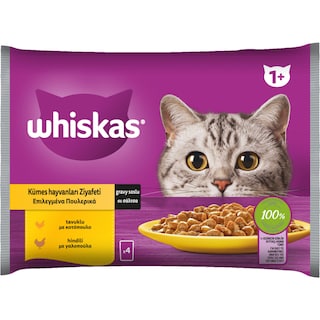 WHISKAS | Γατοτροφή Πουλερικά σε Σάλτσα 4x85g