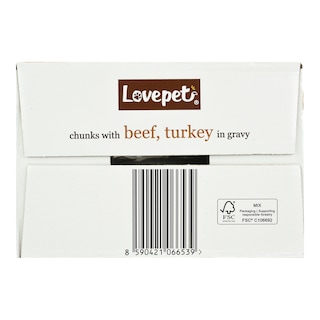 LOVEPET | Σκυλοτροφή Βοδινό και Γαλοπούλα σε Σάλτσα 12x100g