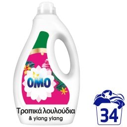 OMO | Yγρό Πλυντηρίου Ρούχων Τροπικά Λουλούδια 34 Μεζούρες