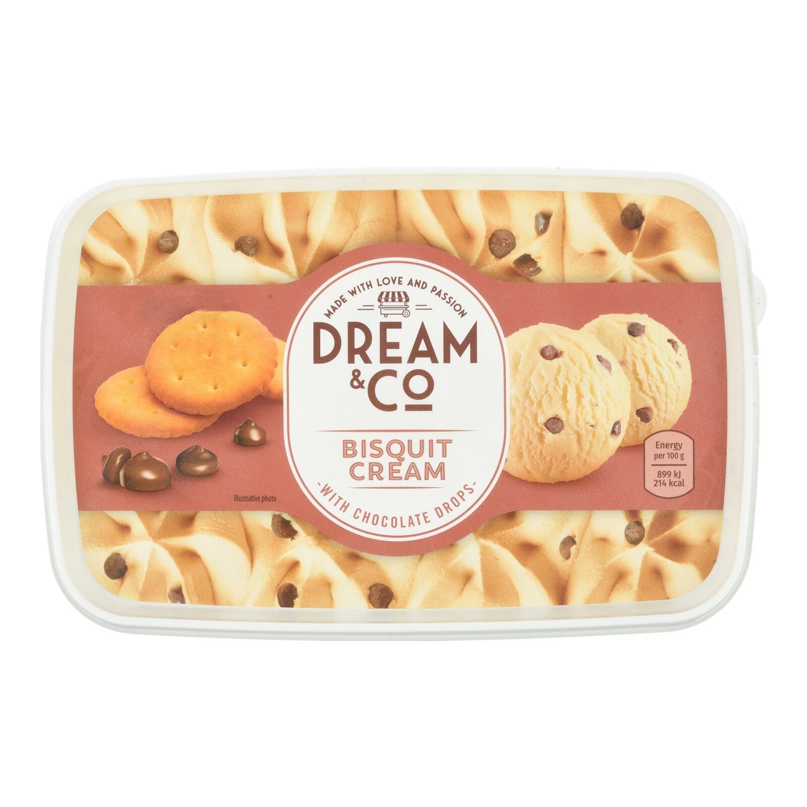 DREAM & CO Παγωτό Μπισκότο Κομμάτια Σοκολάτας 550g