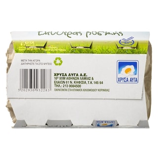 ΧΡΥΣΑ ΑΥΓΑ | Αυγά Ελευθέρας Βοσκής 6 Τεμ. Έκπτωση 0.50Ε