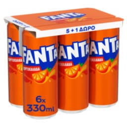 FANTA | Πορτοκαλάδα Κουτί 6x330ml 5+1 Δώρο