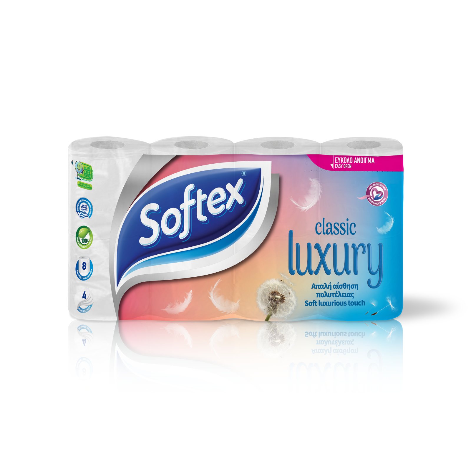 Χαρτί Υγείας Luxury Classic 4 Φύλλα 8 Ρολά 720g