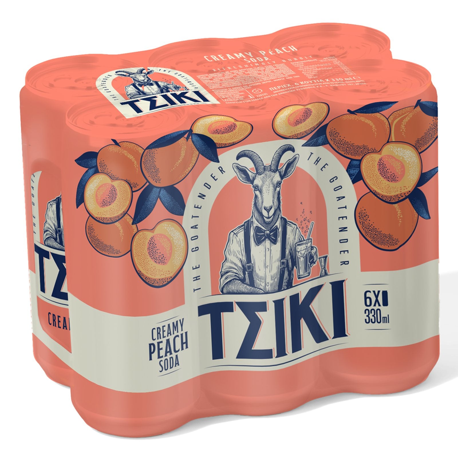 TSIKI Σόδα Ροδάκινο Κουτί 6x330ml