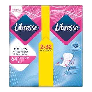 LIBRESSE | Σερβιετάκια Dailies Regular 64 Τεμάχια