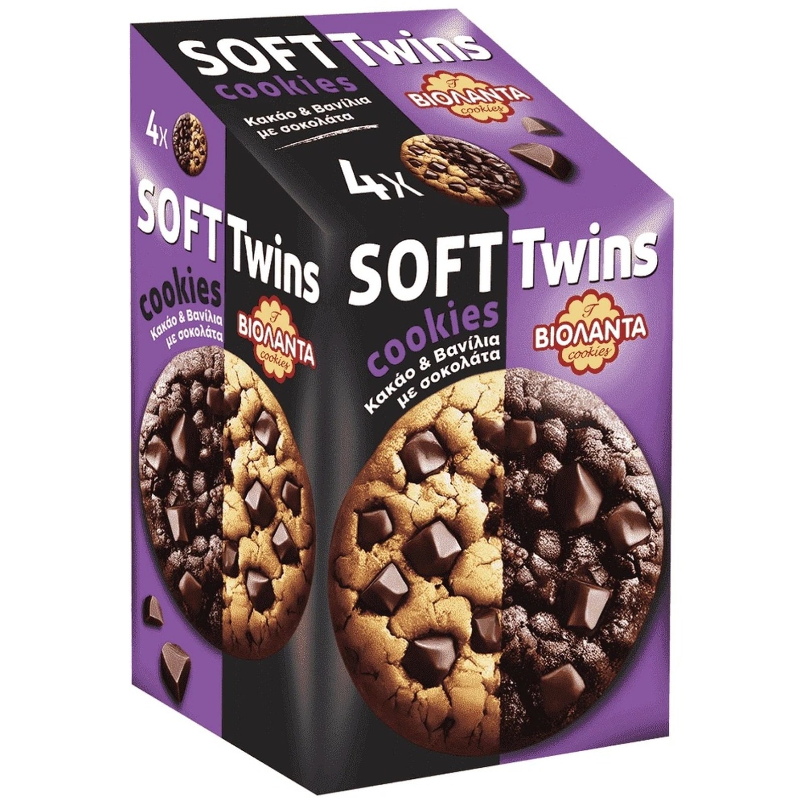 Soft Twins Cookies Κακάο Βανίλια 160g