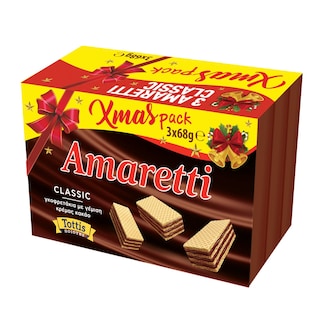 AMARETTI | Γκοφρέτες Κρέμα Κακάο 3x68g