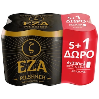 Z | Μπύρα Έζα Pilsener Κουτί 330ml 5+1 Δώρο