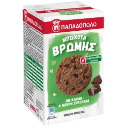 ΠΑΠΑΔΟΠΟΥΛΟΥ | Μπισκότα Βρώμης Κακάο Χωρίς Ζάχαρη 155gr