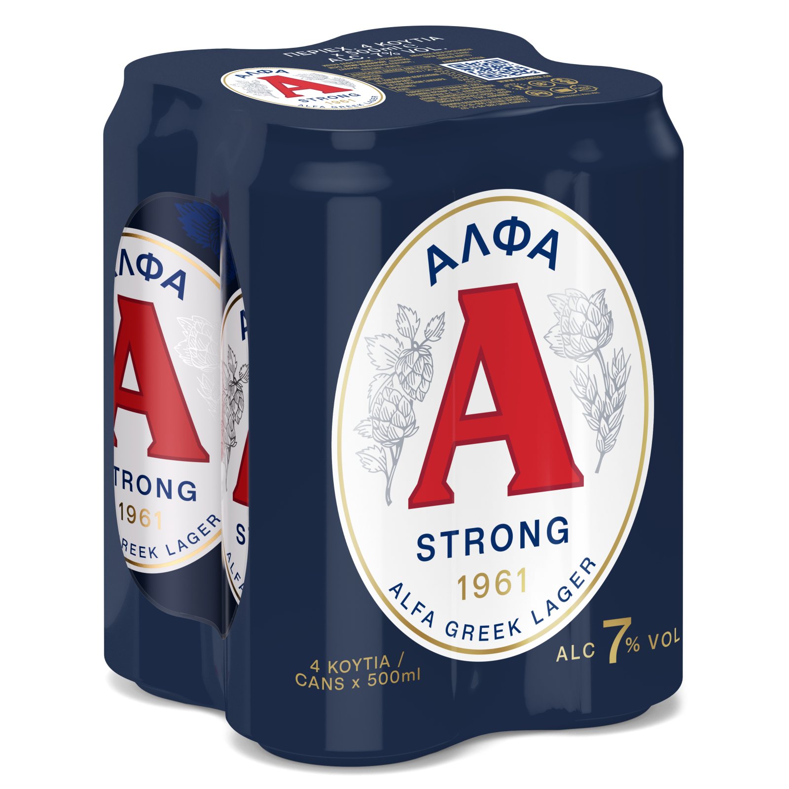 ΑΛΦΑ Μπύρα Strong Lager Κουτί 4x500ml
