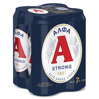 ΑΛΦΑ | Μπύρα Strong Lager Κουτί 4x500ml