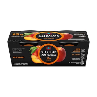 VITALINE | Επιδόρπιο Γιαουρτιού Protein Ροδάκινο  2 Χ 170 gr