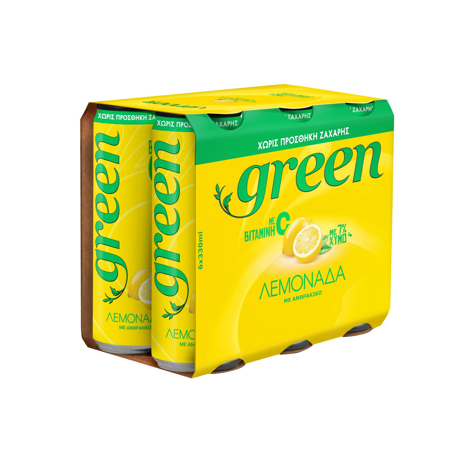 GREEN Λεμονάδα Στέβια με Ανθρακικό 6x330ml