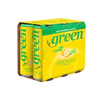 GREEN | Λεμονάδα Στέβια με Ανθρακικό 6x330ml
