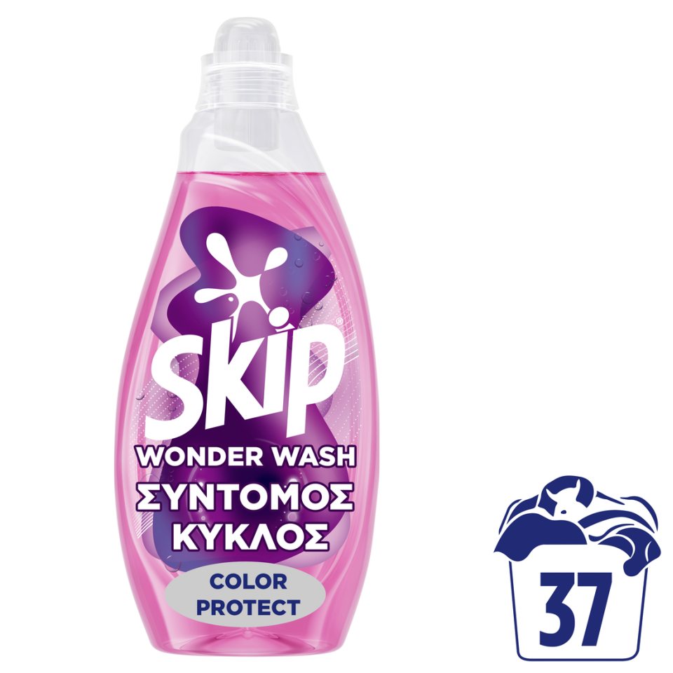 SKIP Υγρό Πλυντηρίου Ρούχων Wonder Wash Color Protect 37 Μεζούρες
