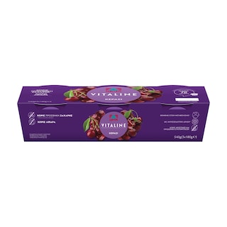 VITALINE | Επιδόρπιο Γιαουρτιού Κεράσι 3x180g