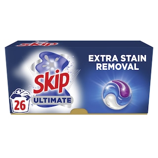 SKIP | Kάψουλες Πλυντηρίου Ρούχων Ultimate Active Clean 26 Μεζούρες