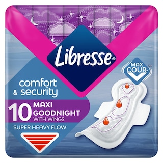 LIBRESSE | Sanitary Pads Goodnight Maxi Wings 10 Pieces