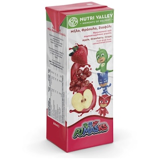 NUTRI VALLEY | Φρουτοποτό Φράουλα Μήλο Σταφύλι 250ml