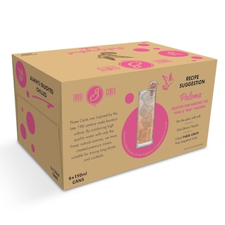 THREE CENTS | Αναψυκτικό Pink Grapefruit Soda 6x150ml