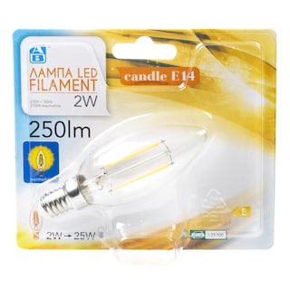 ΑΒ | Λάμπα Led Filament E14 2W 1 Τεμάχιο