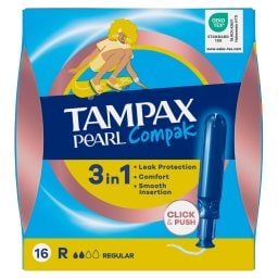 TAMPAX | Ταμπόν Compak Pearl Regular 16 Τεμάχια