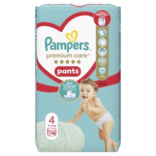 PAMPERS | Πάνες Βρακάκι Μωρού Premium Care Pants Νο4 58 Τεμάχια