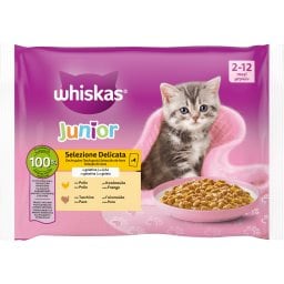 WHISKAS | Γατοτροφή Junior Πουλερικά σε Ζελέ 4x85g