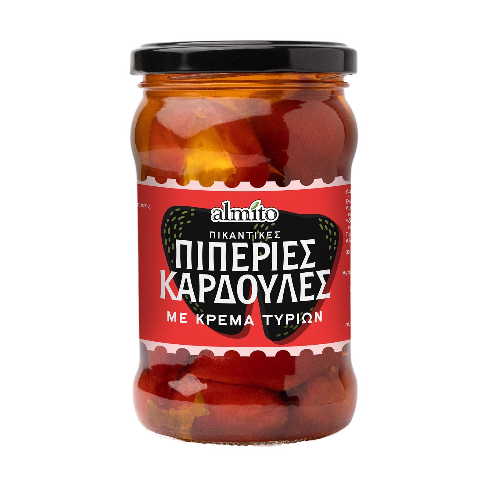 ALMITO Πικάντικες Πιπεριές Καρδούλες Κόκκινες με Κρέμα Τυριών 150gr