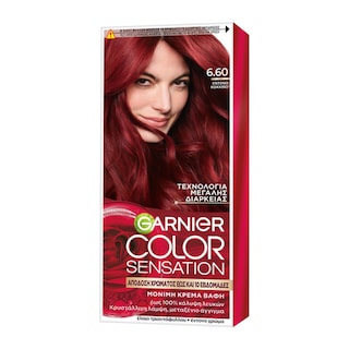COLOR SENSATION | Βαφή Μαλλιών Color 6.60 Ξανθό Σκούρο Έντονο Κόκκινο