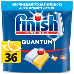 FINISH | Κάψουλες Πλυντηρίου Πιάτων Quantum Allin1 Lemon 36 Tεμάχια